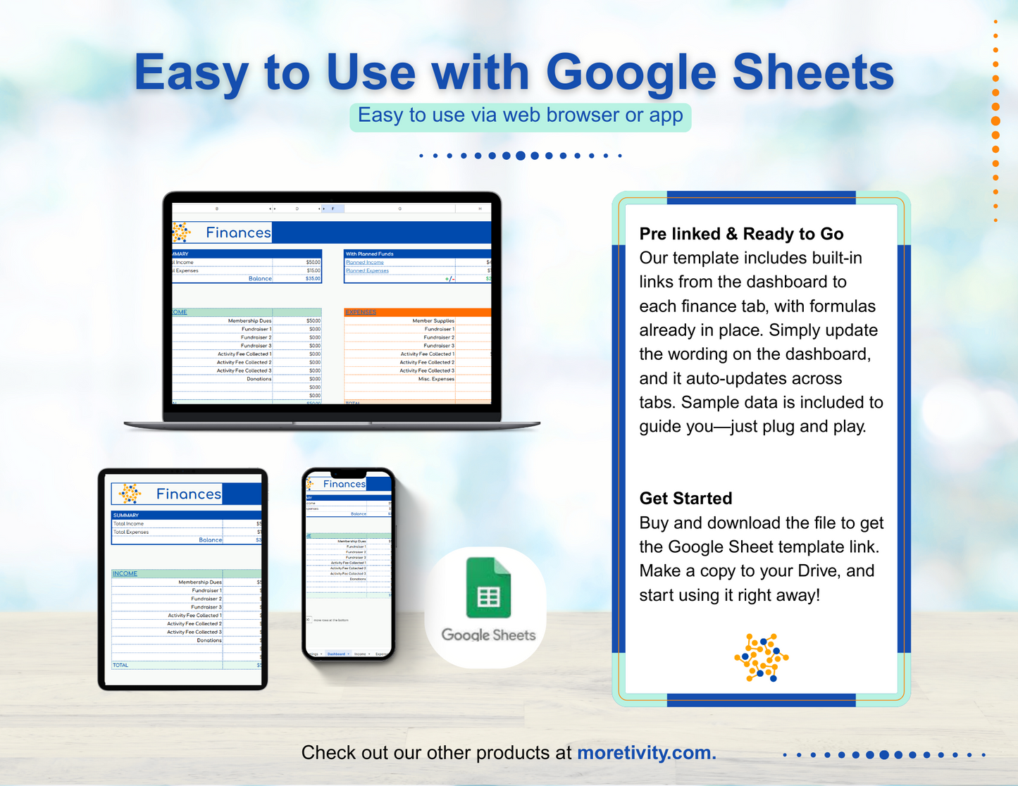 Moretivity- Finances